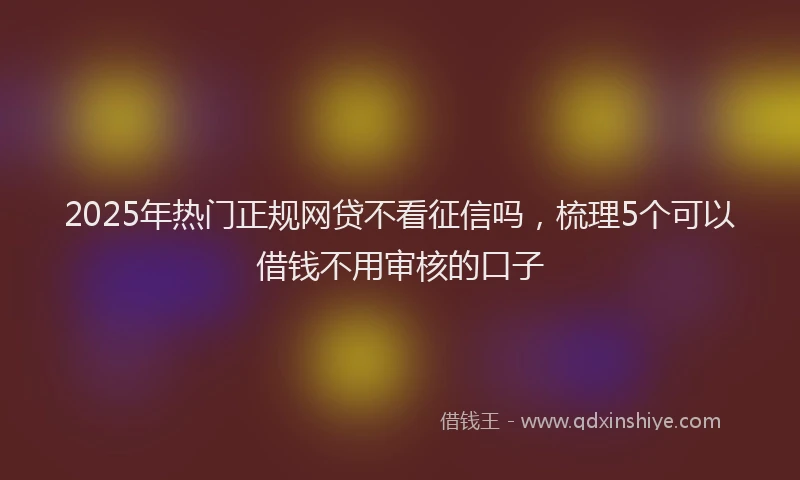 2025年热门正规网贷不看征信吗，梳理5个可以借钱不用审核的口子