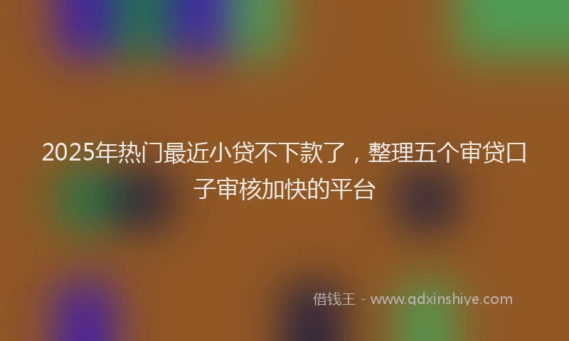 2025年热门最近小贷不下款了,整理五个审贷口子审核加快的平台