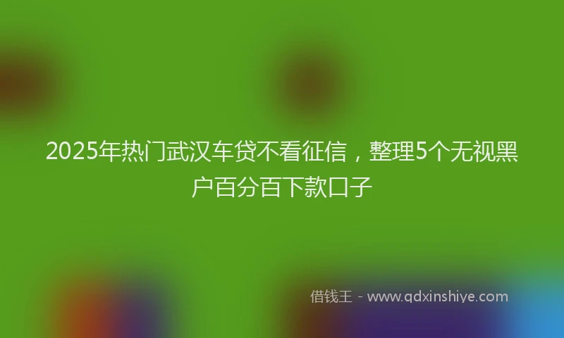 2025年热门武汉车贷不看征信，整理5个无视黑户百分百下款口子