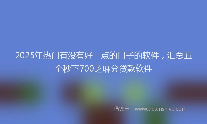 2025年热门有没有好一点的口子的软件，汇总五个秒下700芝麻分贷款软件