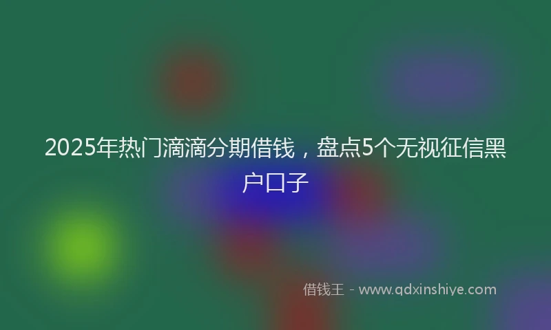 2025年热门滴滴分期借钱,盘点5个无视征信黑户口子
