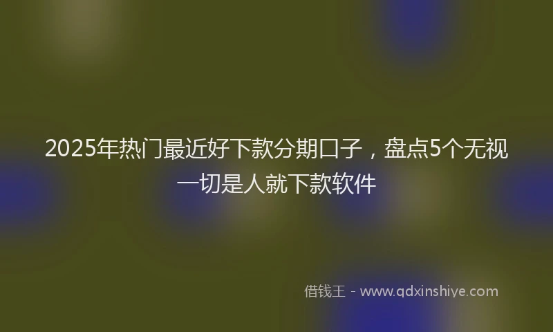 2025年热门最近好下款分期口子，盘点5个无视一切是人就下款软件