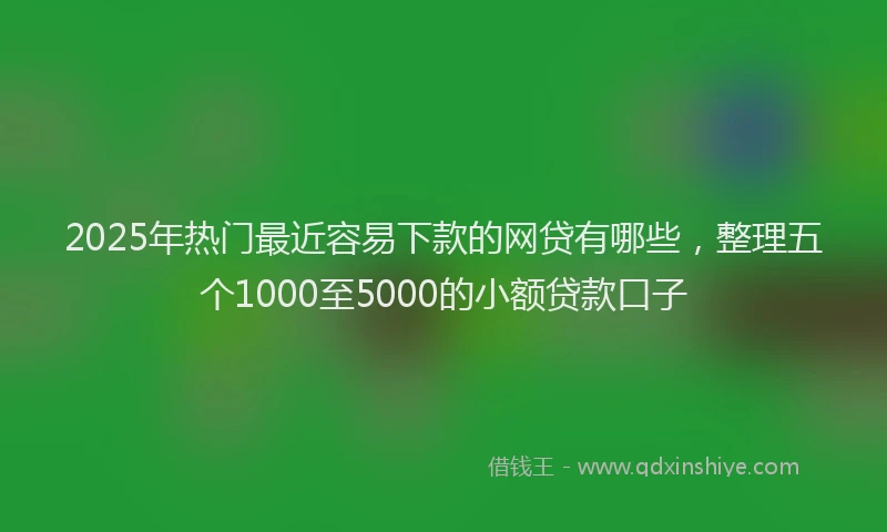 2025年热门最近容易下款的网贷有哪些，整理五个1000至5000的小额贷款口子