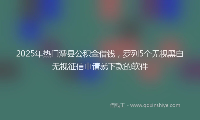 2025年热门澧县公积金借钱，罗列5个无视黑白无视征信申请就下款的软件