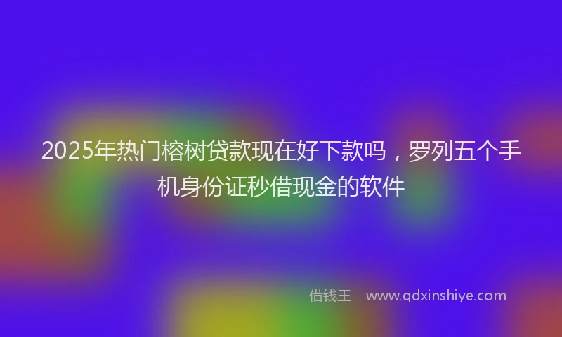 2025年热门榕树贷款现在好下款吗，罗列五个手机身份证秒借现金的软件