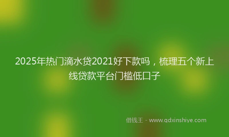 2025年热门滴水贷2021好下款吗，梳理五个新上线贷款平台门槛低口子