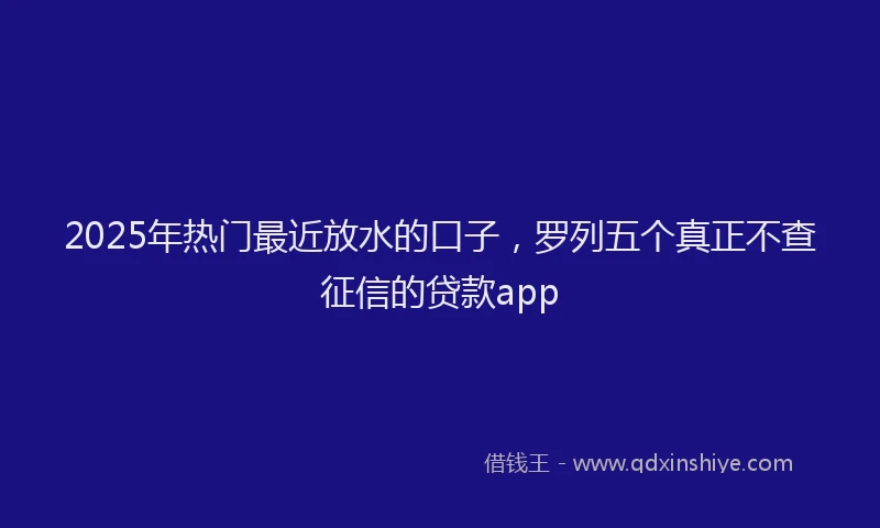 2025年热门最近放水的口子，罗列五个真正不查征信的贷款app