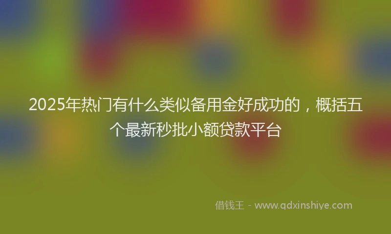 2025年热门有什么类似备用金好成功的，概括五个最新秒批小额贷款平台