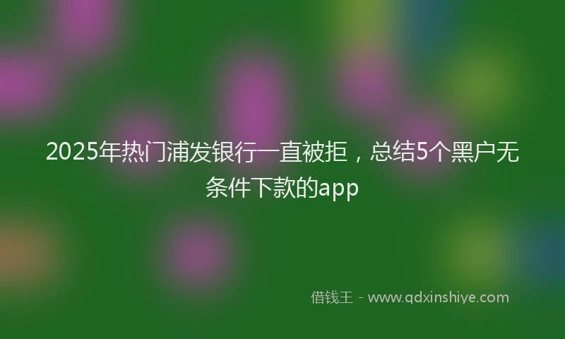 2025年热门浦发银行一直被拒，总结5个黑户无条件下款的app