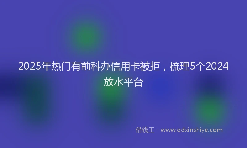 2025年热门有前科办信用卡被拒，梳理5个2024放水平台