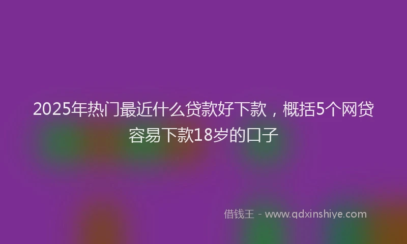 2025年热门最近什么贷款好下款，概括5个网贷容易下款18岁的口子
