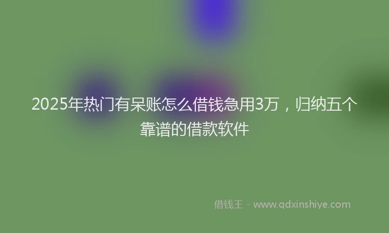 2025年热门有呆账怎么借钱急用3万,归纳五个靠谱的借款软件