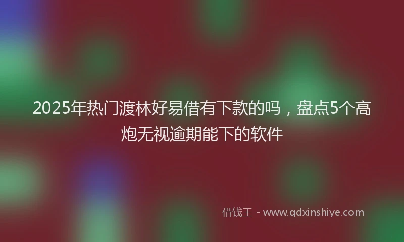 2025年热门渡林好易借有下款的吗，盘点5个高炮无视逾期能下的软件