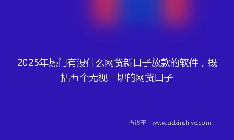 2025年热门有没什么网贷新口子放款的软件，概括五个无视一切的网贷口子