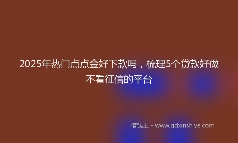 2025年热门点点金好下款吗，梳理5个贷款好做不看征信的平台