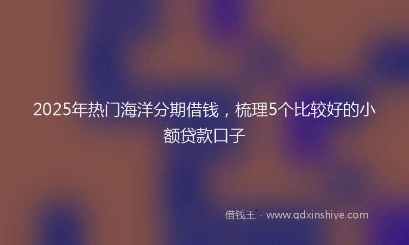 2025年热门海洋分期借钱，梳理5个比较好的小额贷款口子