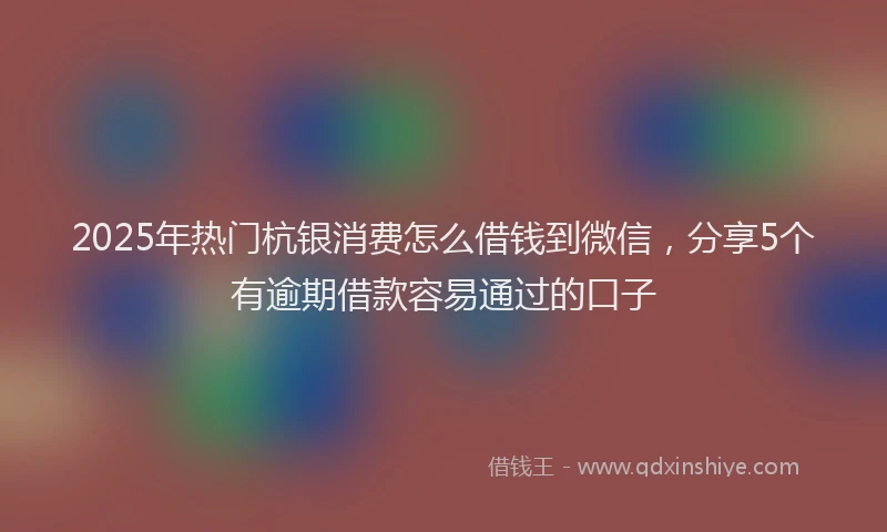 2025年热门杭银消费怎么借钱到微信，分享5个有逾期借款容易通过的口子