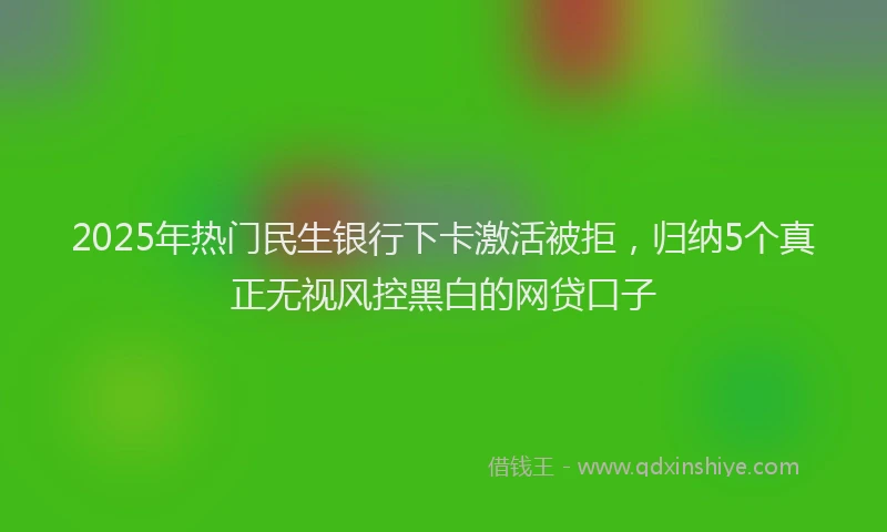 2025年热门民生银行下卡激活被拒，归纳5个真正无视风控黑白的网贷口子