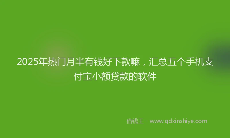 2025年热门月半有钱好下款嘛，汇总五个手机支付宝小额贷款的软件