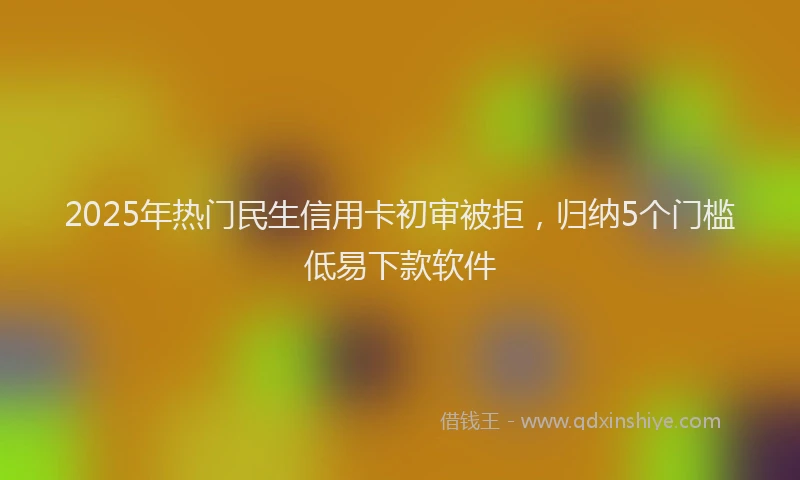 2025年热门民生信用卡初审被拒，归纳5个门槛低易下款软件