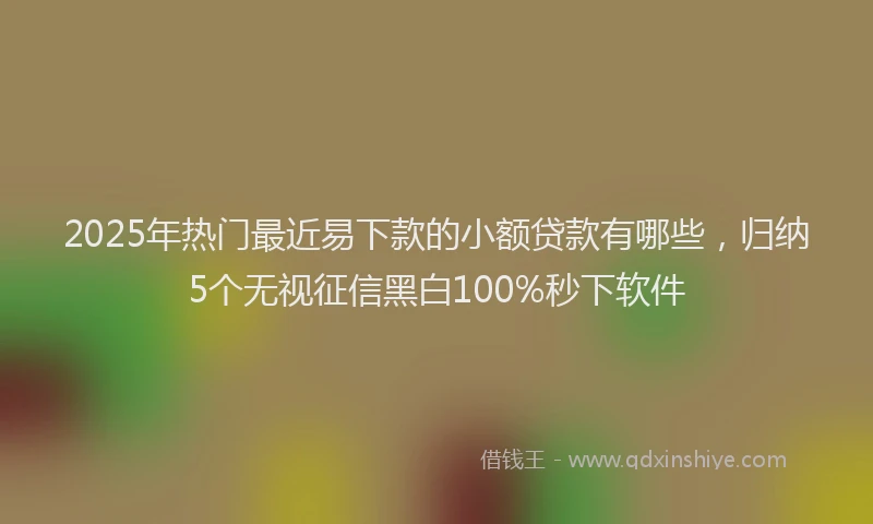 2025年热门最近易下款的小额贷款有哪些,归纳5个无视征信黑白100%秒下软件