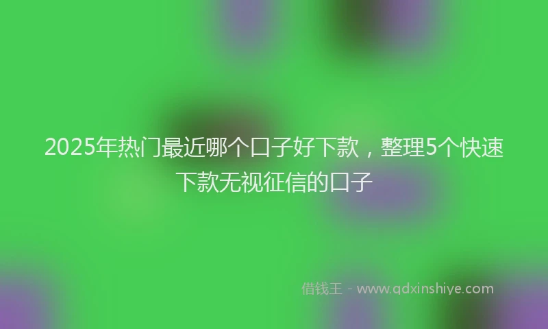 2025年热门最近哪个口子好下款，整理5个快速下款无视征信的口子
