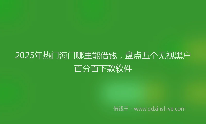 2025年热门海门哪里能借钱,盘点五个无视黑户百分百下款软件