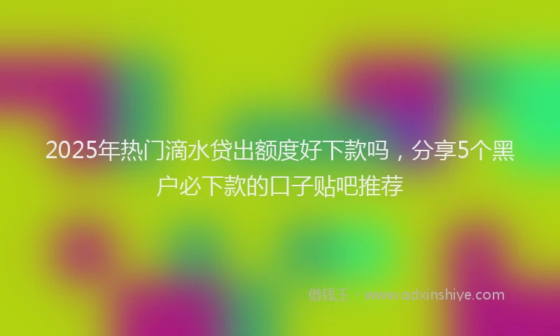 2025年热门滴水贷出额度好下款吗,分享5个黑户必下款的口子贴吧推荐