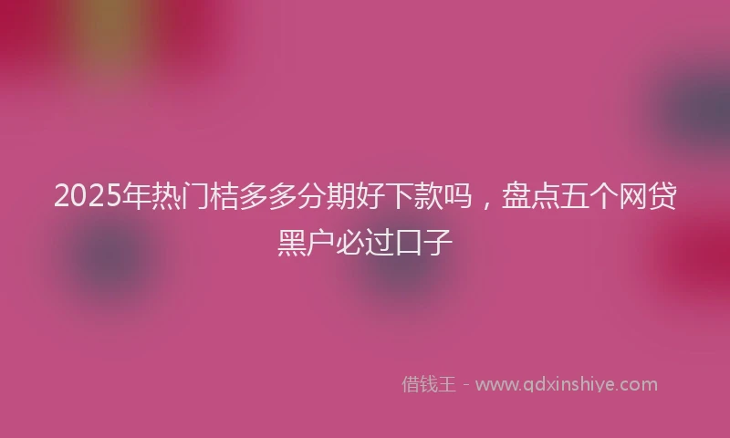 2025年热门桔多多分期好下款吗，盘点五个网贷黑户必过口子