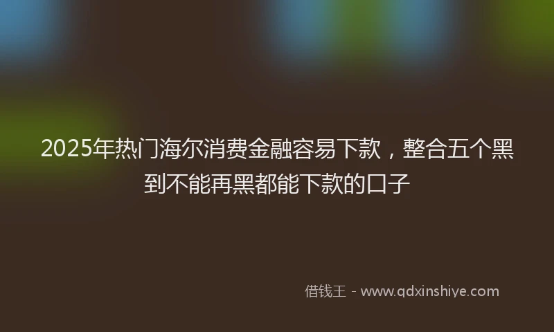 2025年热门海尔消费金融容易下款，整合五个黑到不能再黑都能下款的口子