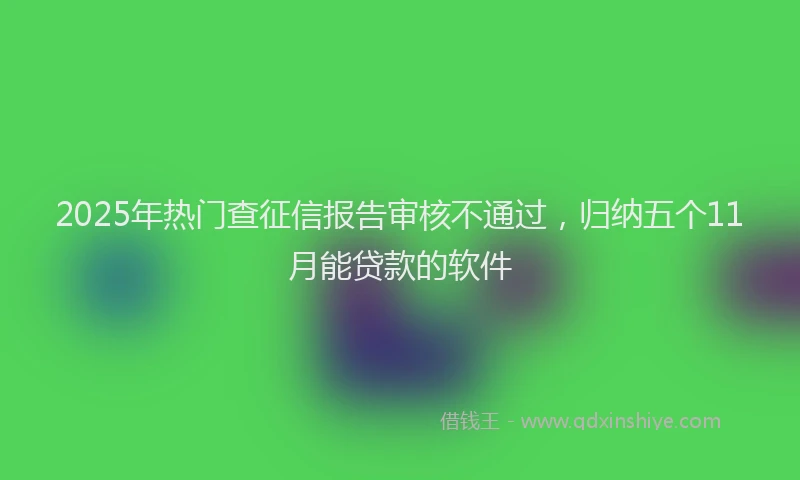 2025年热门查征信报告审核不通过，归纳五个11月能贷款的软件