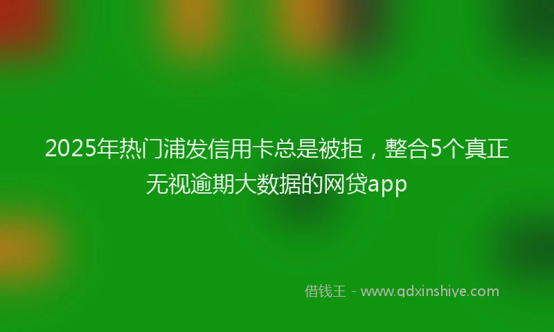2025年热门浦发信用卡总是被拒，整合5个真正无视逾期大数据的网贷app