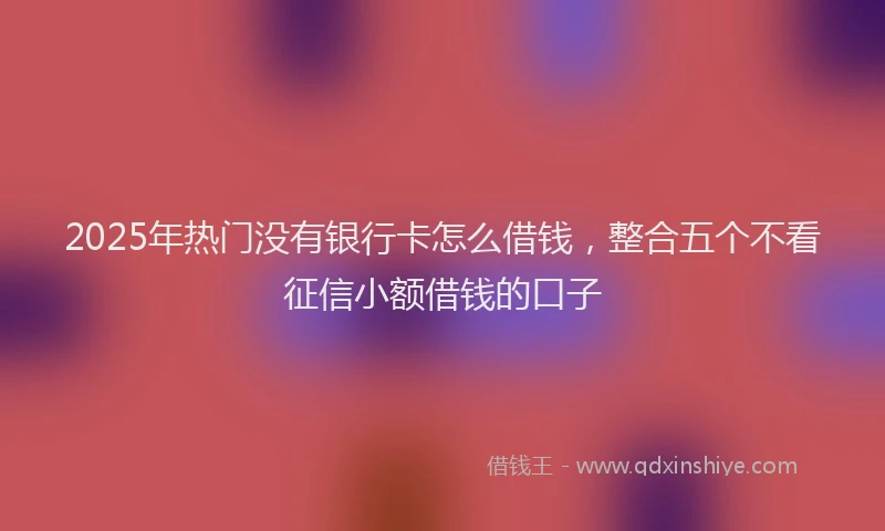 2025年热门没有银行卡怎么借钱，整合五个不看征信小额借钱的口子