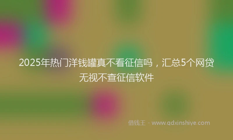 2025年热门洋钱罐真不看征信吗，汇总5个网贷无视不查征信软件