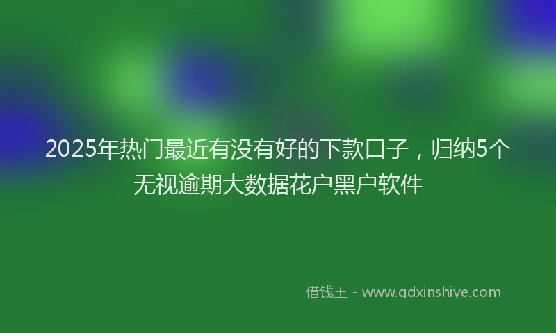 2025年热门最近有没有好的下款口子，归纳5个无视逾期大数据花户黑户软件