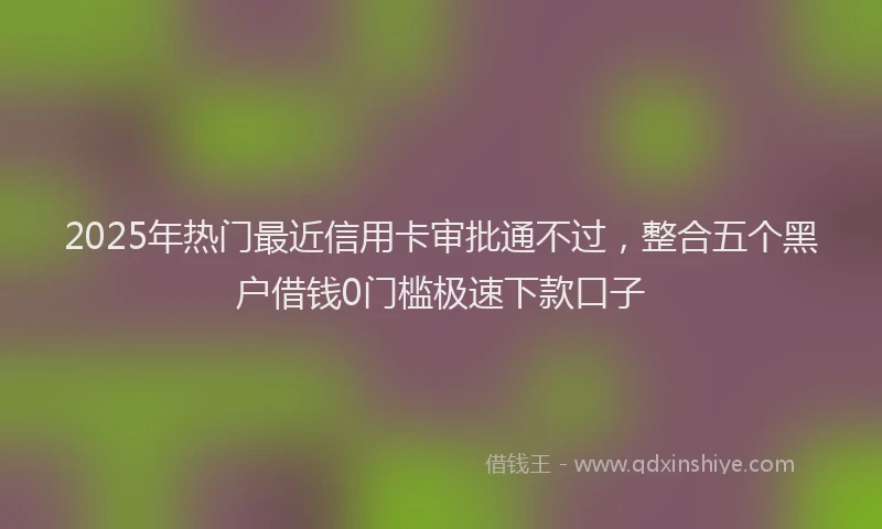 2025年热门最近信用卡审批通不过，整合五个黑户借钱0门槛极速下款口子