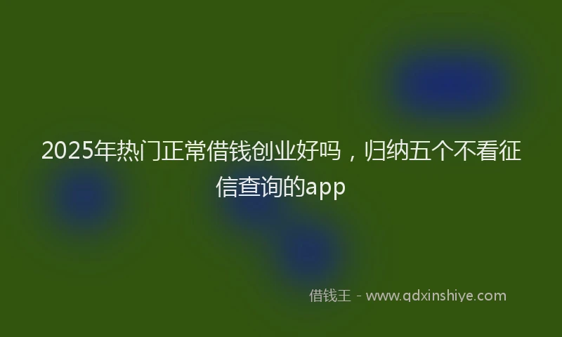 2025年热门正常借钱创业好吗，归纳五个不看征信查询的app