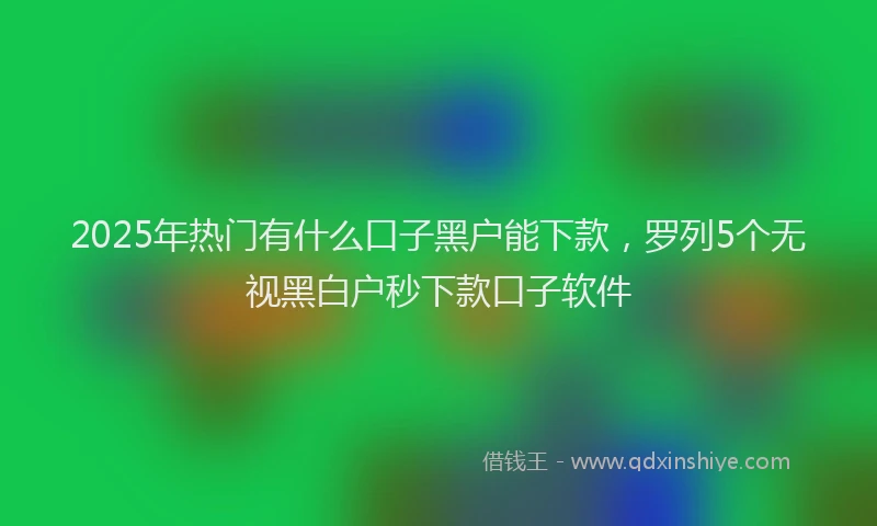 2025年热门有什么口子黑户能下款，罗列5个无视黑白户秒下款口子软件