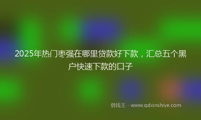 2025年热门枣强在哪里贷款好下款，汇总五个黑户快速下款的口子