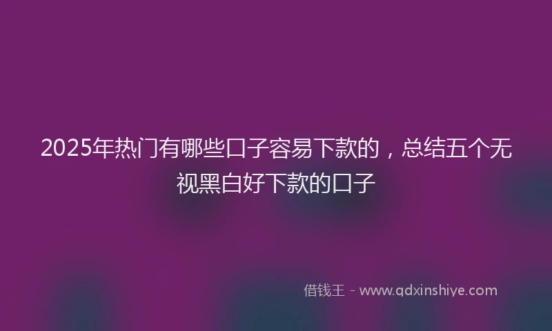 2025年热门有哪些口子容易下款的，总结五个无视黑白好下款的口子