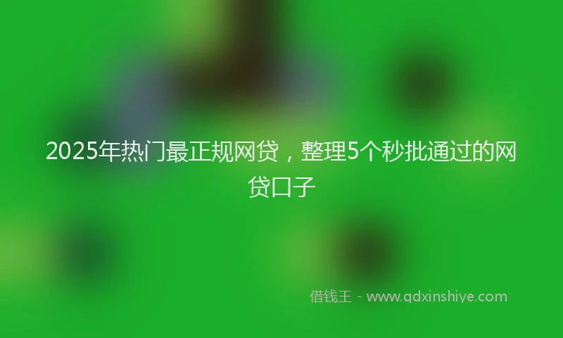2025年热门最正规网贷，整理5个秒批通过的网贷口子