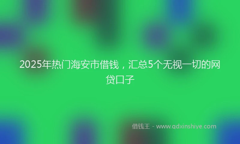 2025年热门海安市借钱，汇总5个无视一切的网贷口子