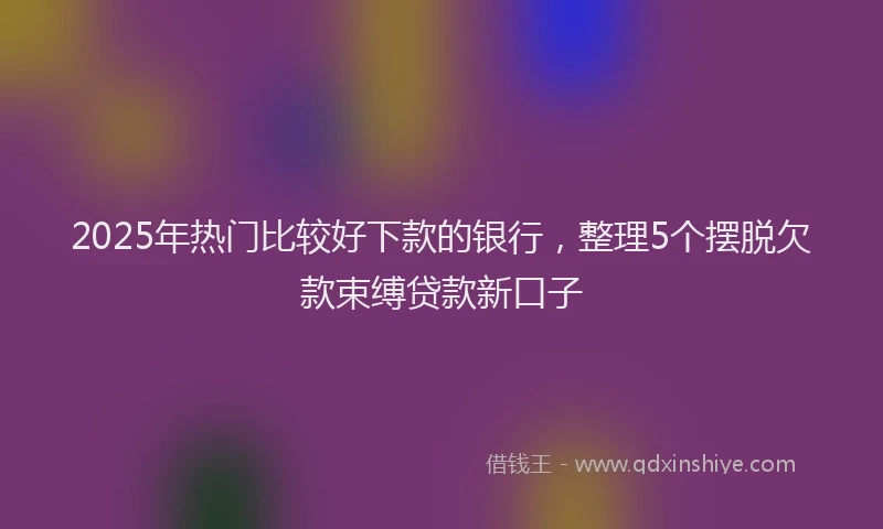 2025年热门比较好下款的银行，整理5个摆脱欠款束缚贷款新口子