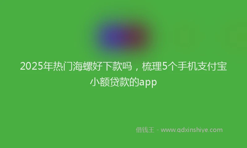 2025年热门海螺好下款吗,梳理5个手机支付宝小额贷款的app