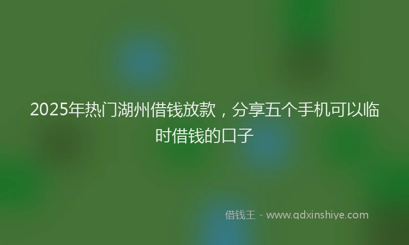 2025年热门湖州借钱放款，分享五个手机可以临时借钱的口子
