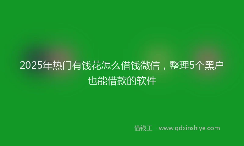 2025年热门有钱花怎么借钱微信，整理5个黑户也能借款的软件