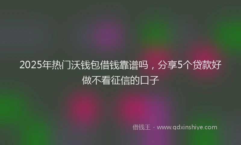 2025年热门沃钱包借钱靠谱吗，分享5个贷款好做不看征信的口子