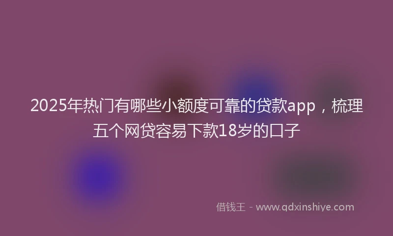 2025年热门有哪些小额度可靠的贷款app，梳理五个网贷容易下款18岁的口子