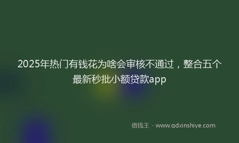 2025年热门有钱花为啥会审核不通过，整合五个最新秒批小额贷款app