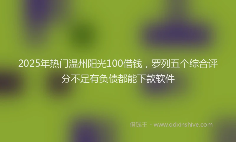 2025年热门温州阳光100借钱，罗列五个综合评分不足有负债都能下款软件